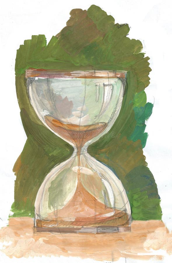 Hourglass symbolizing the passage of time, change of season.