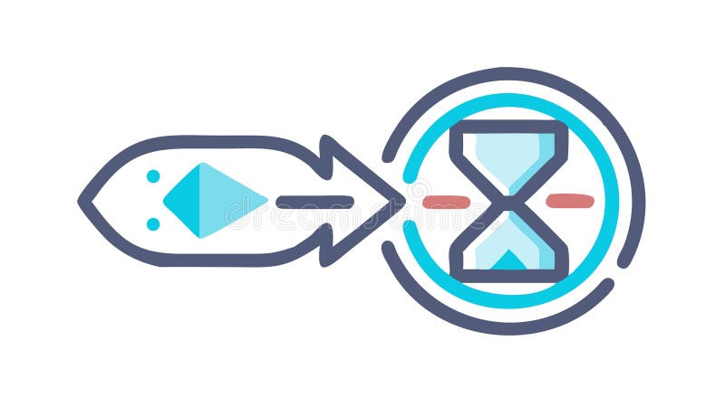 Hourglass Time Warp, Temporal Passage Sci-Fi Gateway, vector design Generative AI stock illustration
