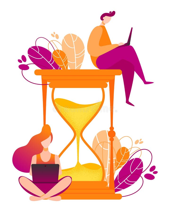 Hourglass vector illustration. Concept of time managment for social media marketing advertising vector illustration Hourglass vector illustration. Concept of time managment for social media marketing advertising vector illustration