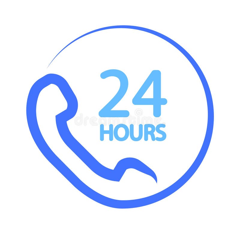 24 hour call stock vector. Illustration of iccon, center 155498673