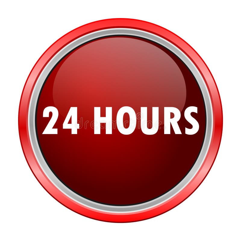 24 hours round timer or countdown icon Royalty Free Vector