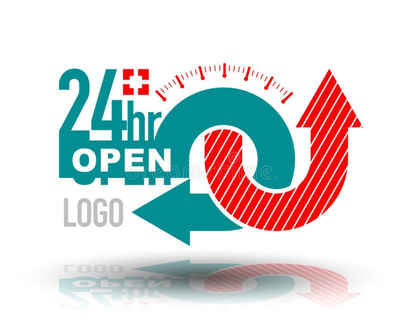 24 hours services banner. stock illustration