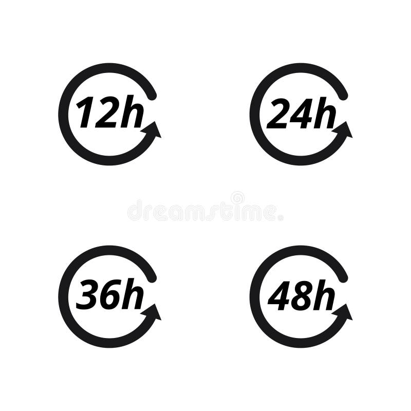 Hours Time Duration Clock Vector Logo Design Concept Stock Vector