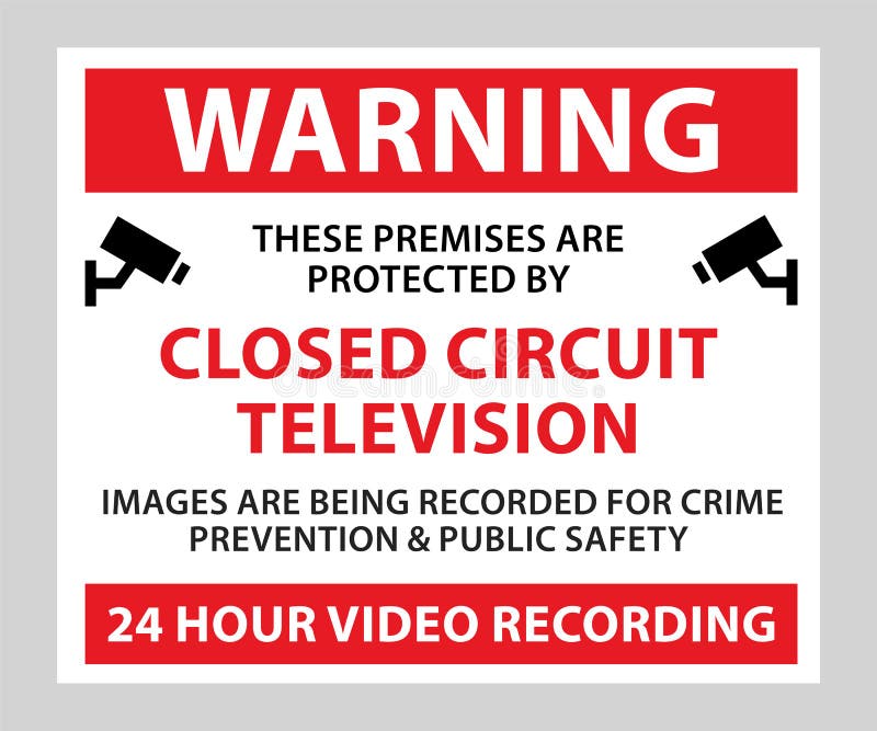 Set of 5 Video Surveillance Security Warning Caution Decal Sticker 