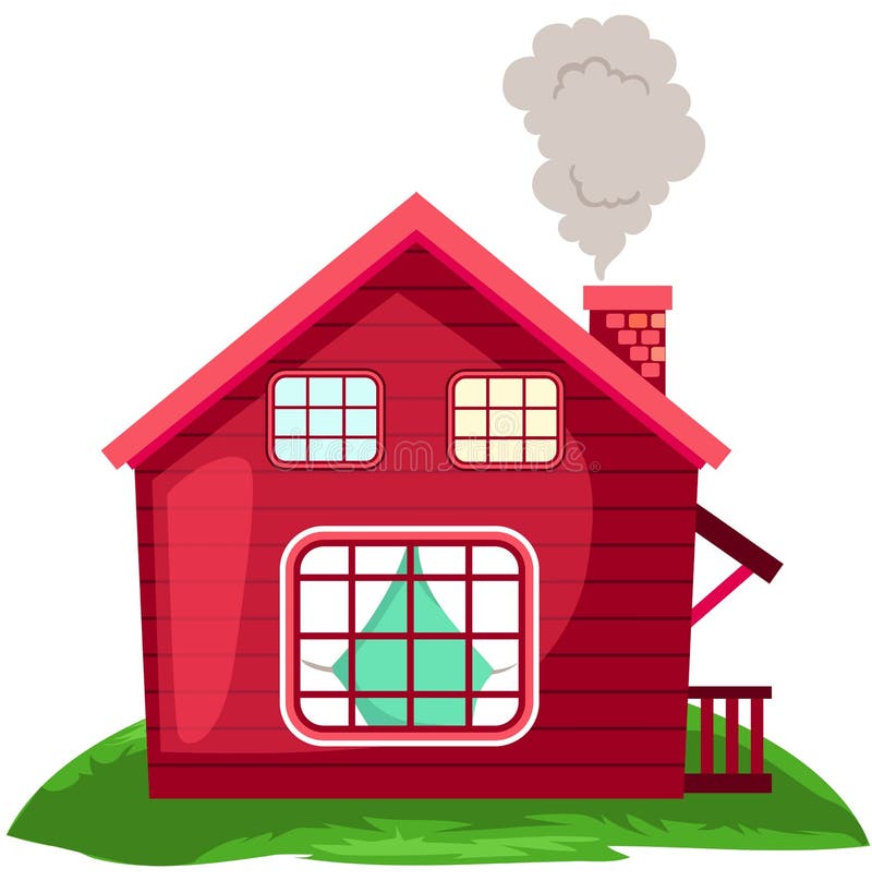 House Coloring Page, Useful As Coloring Book for Kids, Stock Vector