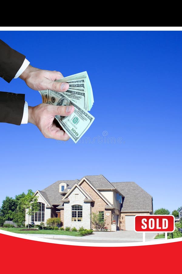 Sold a house made of money stock image. Image of isolated 25892869