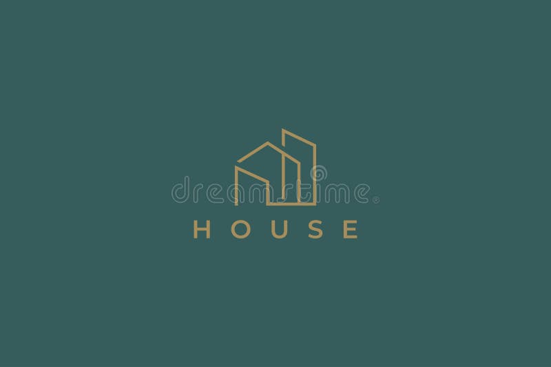 Model de siglă pentru casa modernă din domeniul imobiliar minimalist și elegant royalty free illustration
