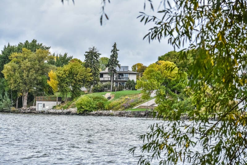 House on Bay of Lake Winnebago at High Cliff State Park, Sherwood, WI