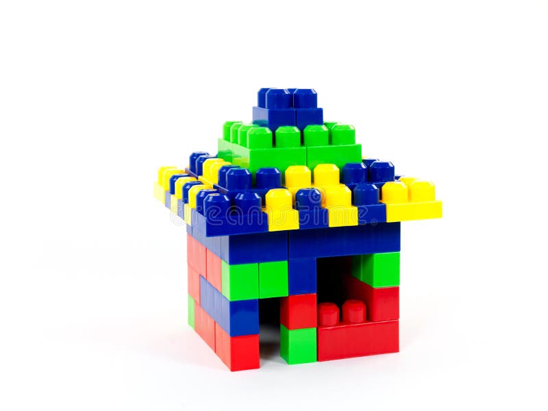 House Made Out of Colorful Wooden Building Blocks Stock Image Image of kids, child 23215631