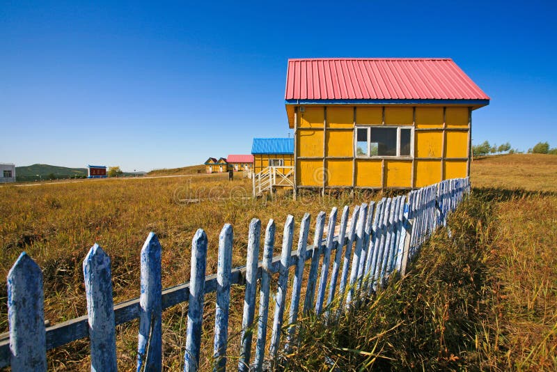 House on with blue sky