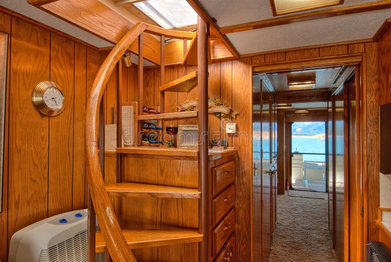 House Boat interior stock image. Image of boat, stair 18532675