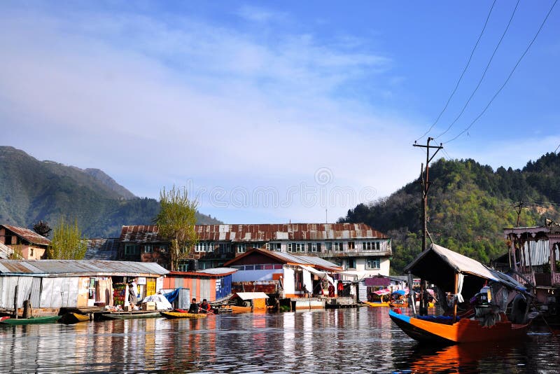 House Boat Village, Kashmir Stock Photo Image of architecture, indian