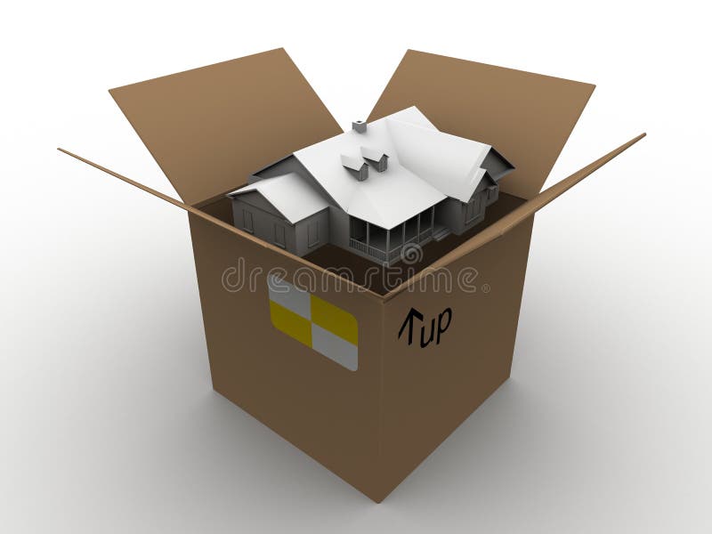 House in a box stock illustration. Illustration of delivery 5331670