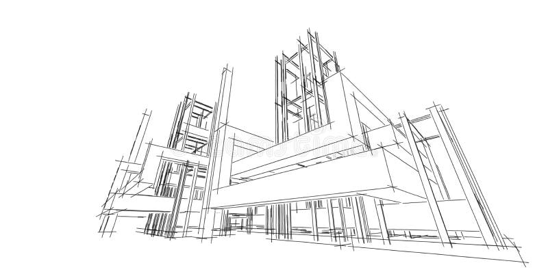  Architecture Design Drawing Sketch Wireframe with Realistic
