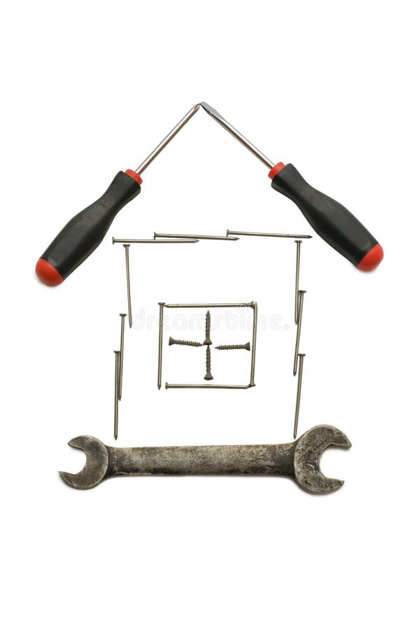 House from building tools stock image. Image of door 12888785