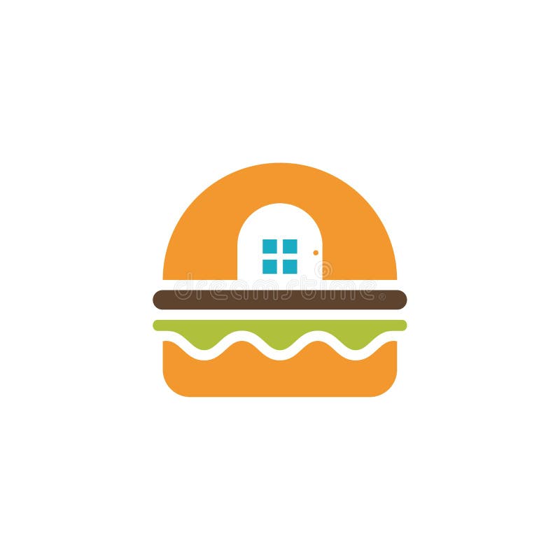 House Burger Logo Design Template, Burger Bakery Logo Design Vector