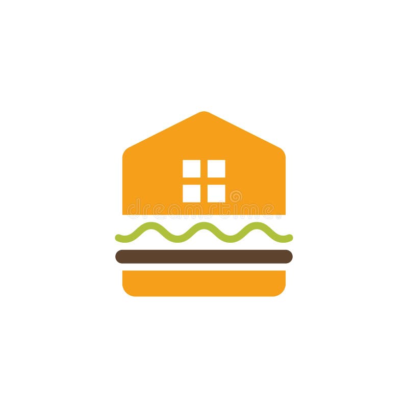 House Burger Logo Design Template, Burger Bakery Logo Design Vector