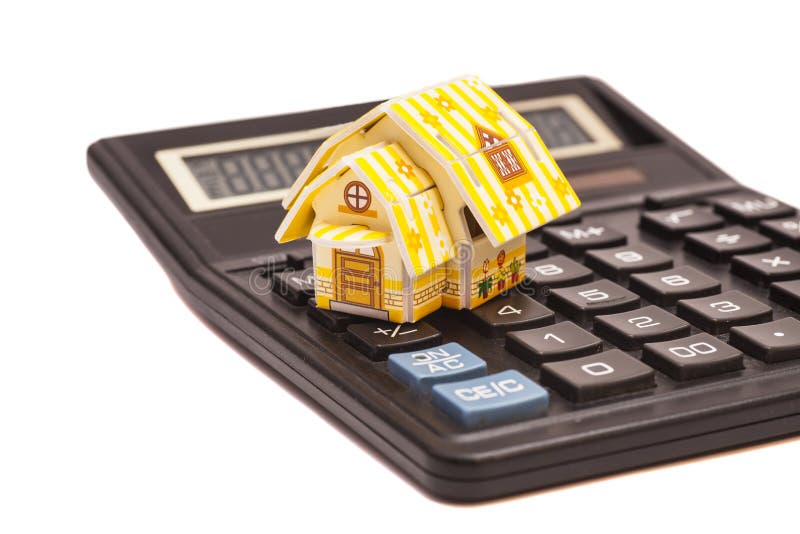 House and Calculator Isolated Stock Image Image of bank, mortgage