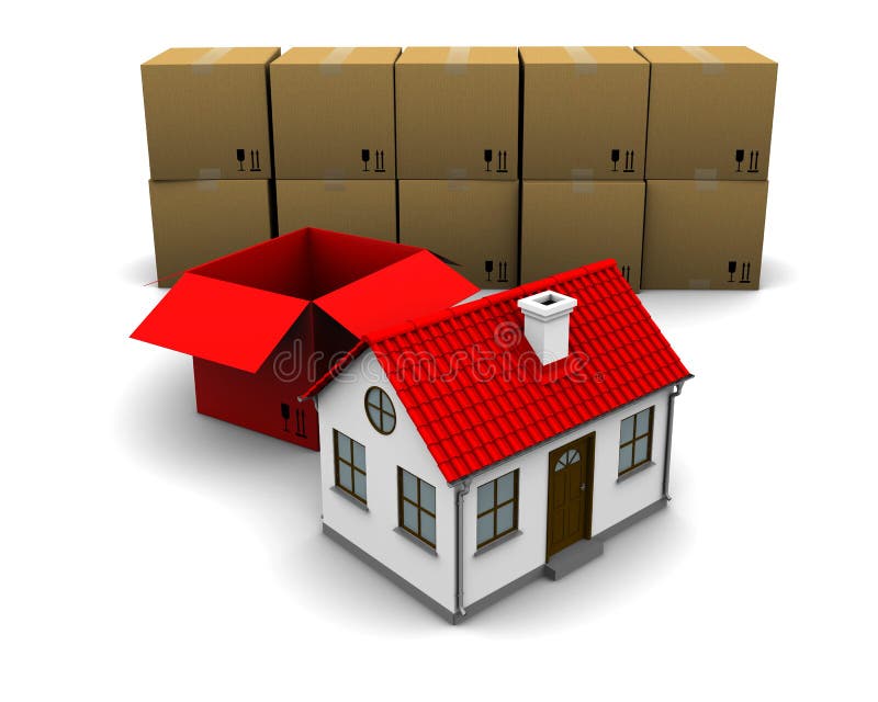 New house in box stock illustration. Illustration of isolated 3557790
