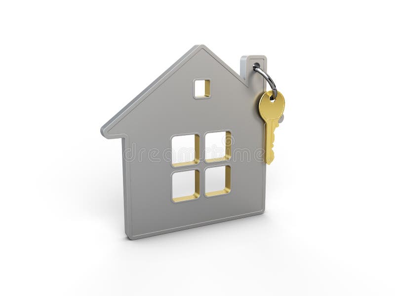 House&#x27;s keys consept new home, 3d illustration. House&#x27;s keys consept new home, 3d illustration