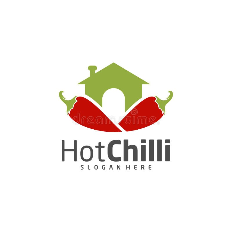 Chili House Vector Logo Design. Hot Chili Icon Symbol. Stock Vector