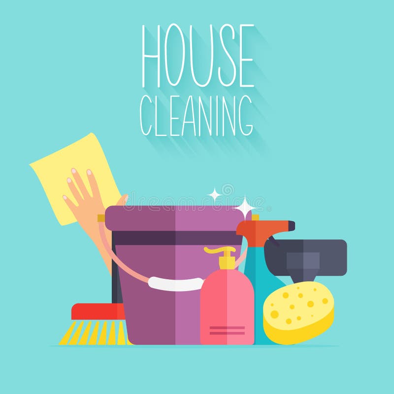 House cleaning tools stock illustration. Illustration of home - 73545184