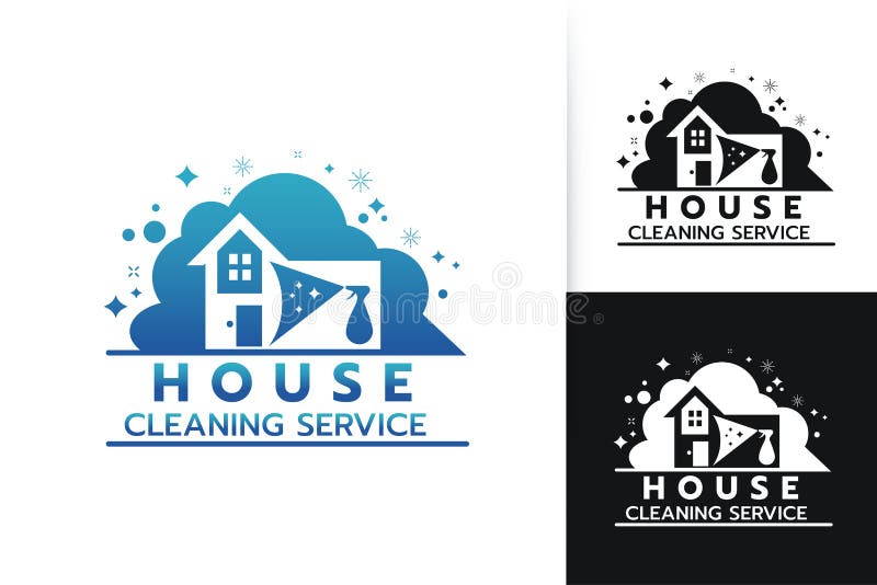 House Cleaning Service Logo Stock Vector Illustration of house, leaf