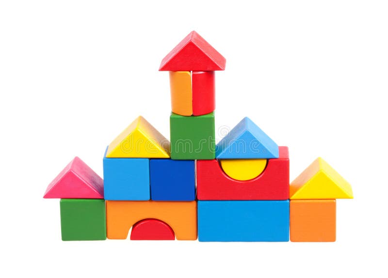 House constructed of blocks stock image