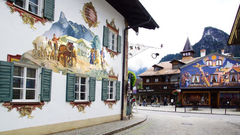 The house decorated by frescoes. Oberammergau, Germany