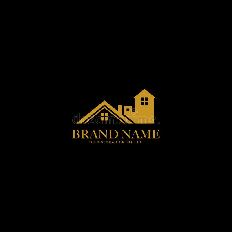 House Design Logo Gold Color Vector Stock Vector - Illustration of ...