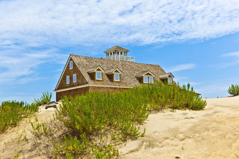 House in the dunes stock image. Image of america, beach 59287037