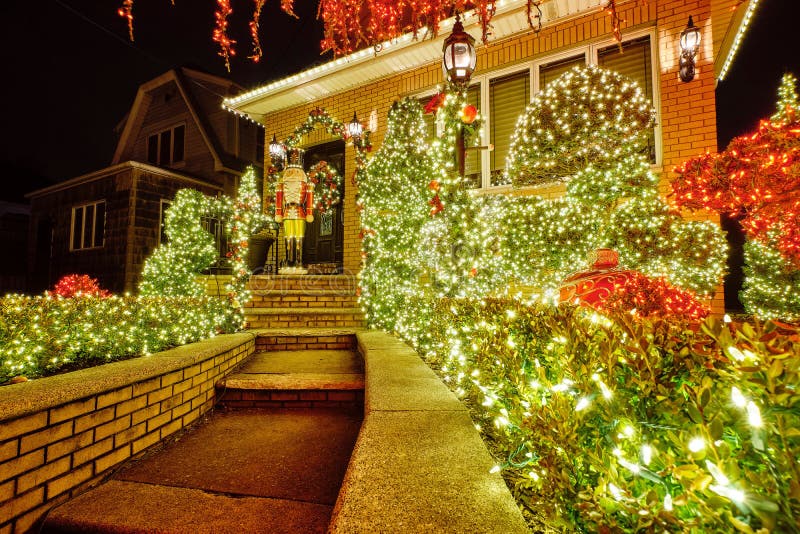 House in the Dyker Heights Neighborhood Decorated with Colorful and ...