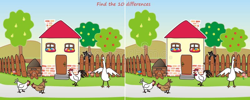 House-find 10 differences stock illustration. Illustration of puzzle