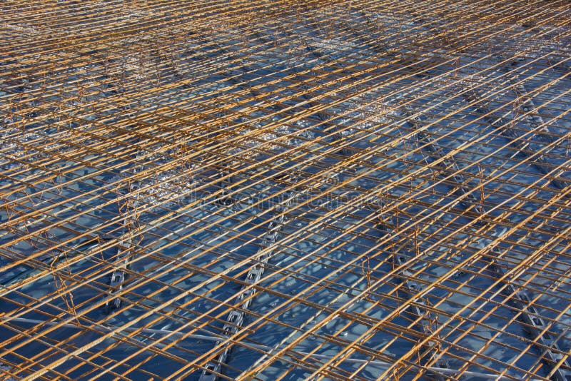 House foundation steel construction stock photo