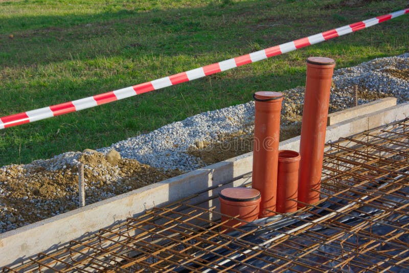 House foundation steel construction royalty free stock images