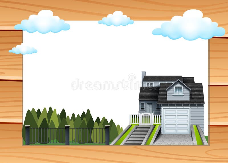 House With Garage And Driveway Stock Vector Illustration of graphics