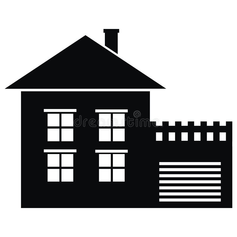 House and garage stock illustration