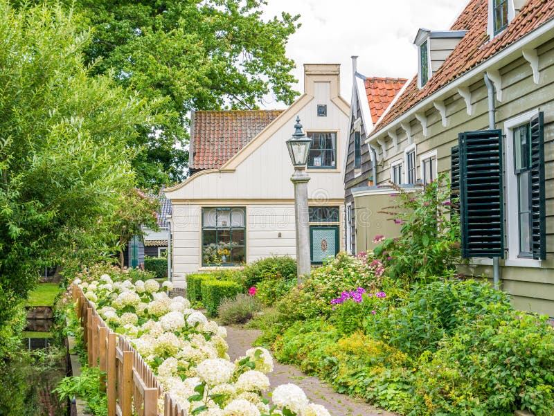 House and garden in picturesque old town of Broek in Waterland