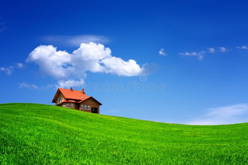 Hill stock image. Image of field, blue, freshness, cloudscape - 13264359