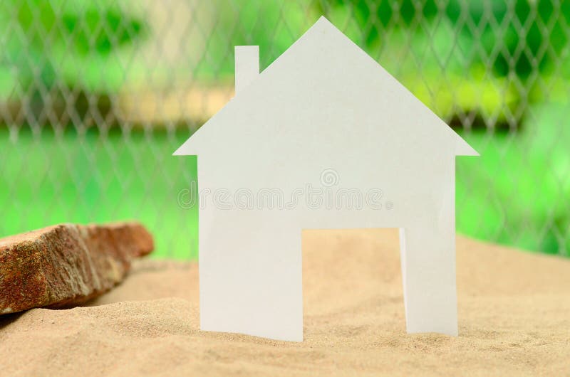 House in green field stock photo. Image of concept, ownership 32120196