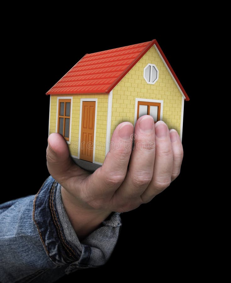 House in hand stock image. Image of ideas, black, ownership 126102721