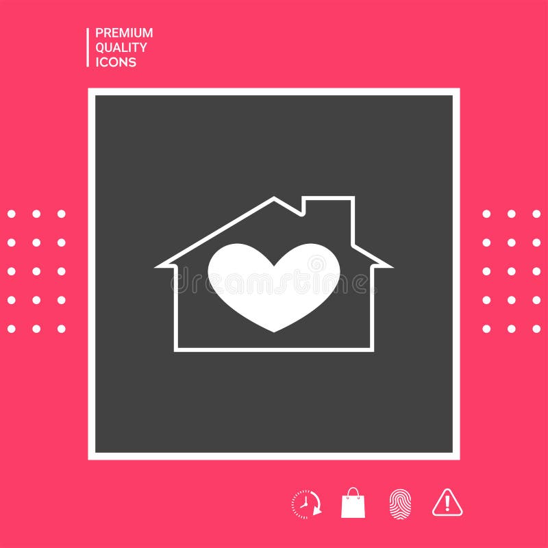 House with Heart Symbol. Graphic Elements for Your Design Stock Vector
