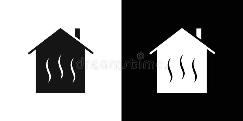 House heating icon Flat vector set outline stock illustration