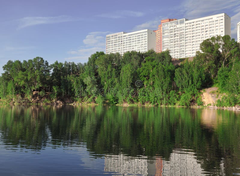 The House on the High Bank of the Lake Stock Image - Image of 2020, lake: 185992931