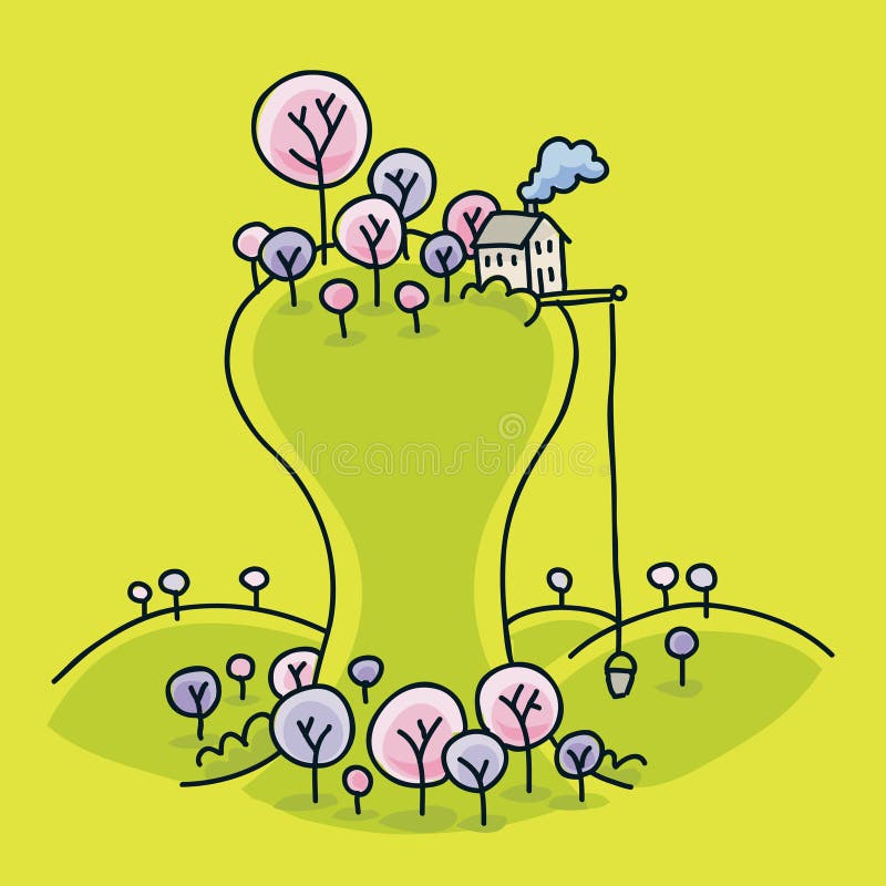 House on a Hill vector illustration