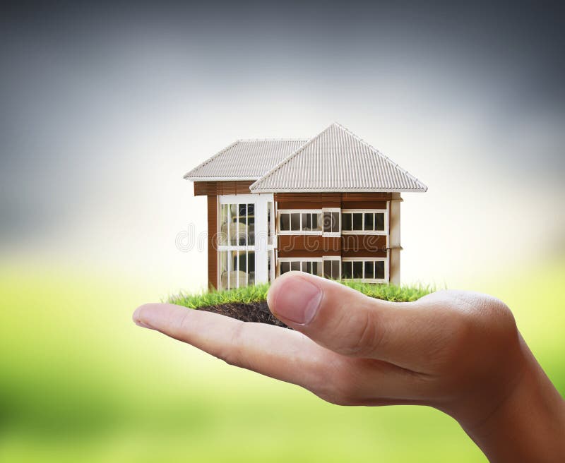 House in human hands stock image. Image of grass, opportunity - 91239365