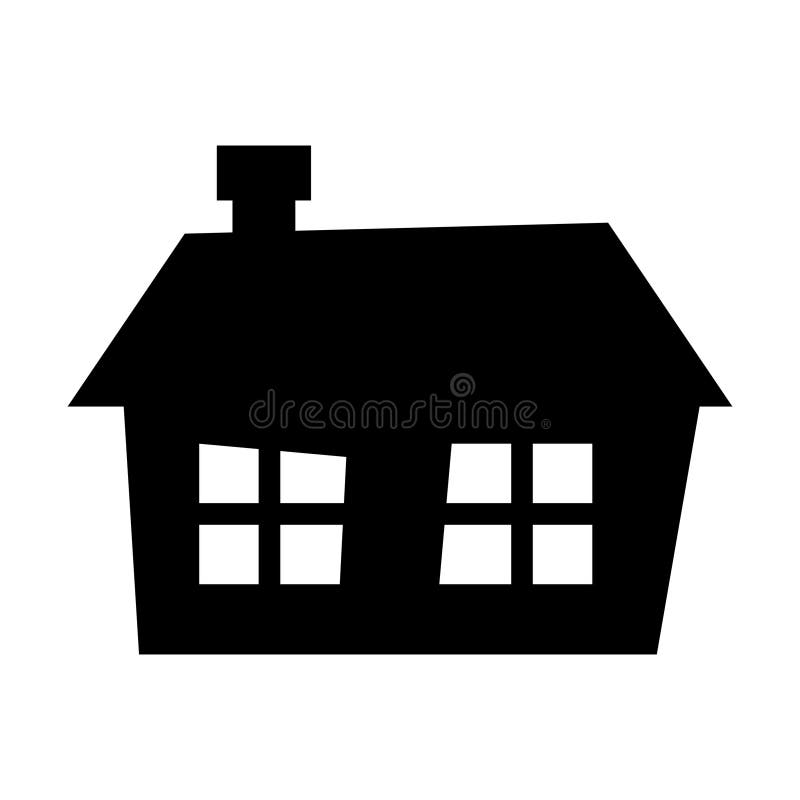 House Icon. Black Cartoon Silhouette of House Stock Vector ...