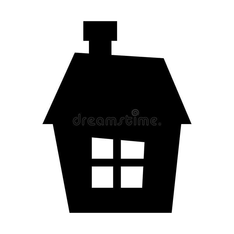 House Icon. Black Cartoon Silhouette of House Stock Vector ...