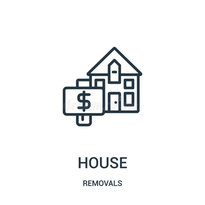 House icon vector from removals collection. Thin line house outline icon vector illustration. Linear symbol for use on web and mobile apps, logo, print media. Removals symbol vectors