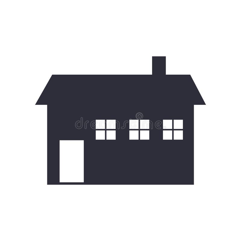 House with Chimney Icon Vector Isolated on White Background, House with ...